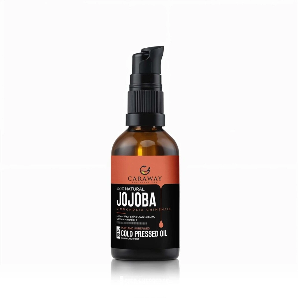 CARAWAY Jojoba Oil Cold Pressed - Organic Jojoba Oil for Face and Hair Growth - Multiple Uses - 50 ml