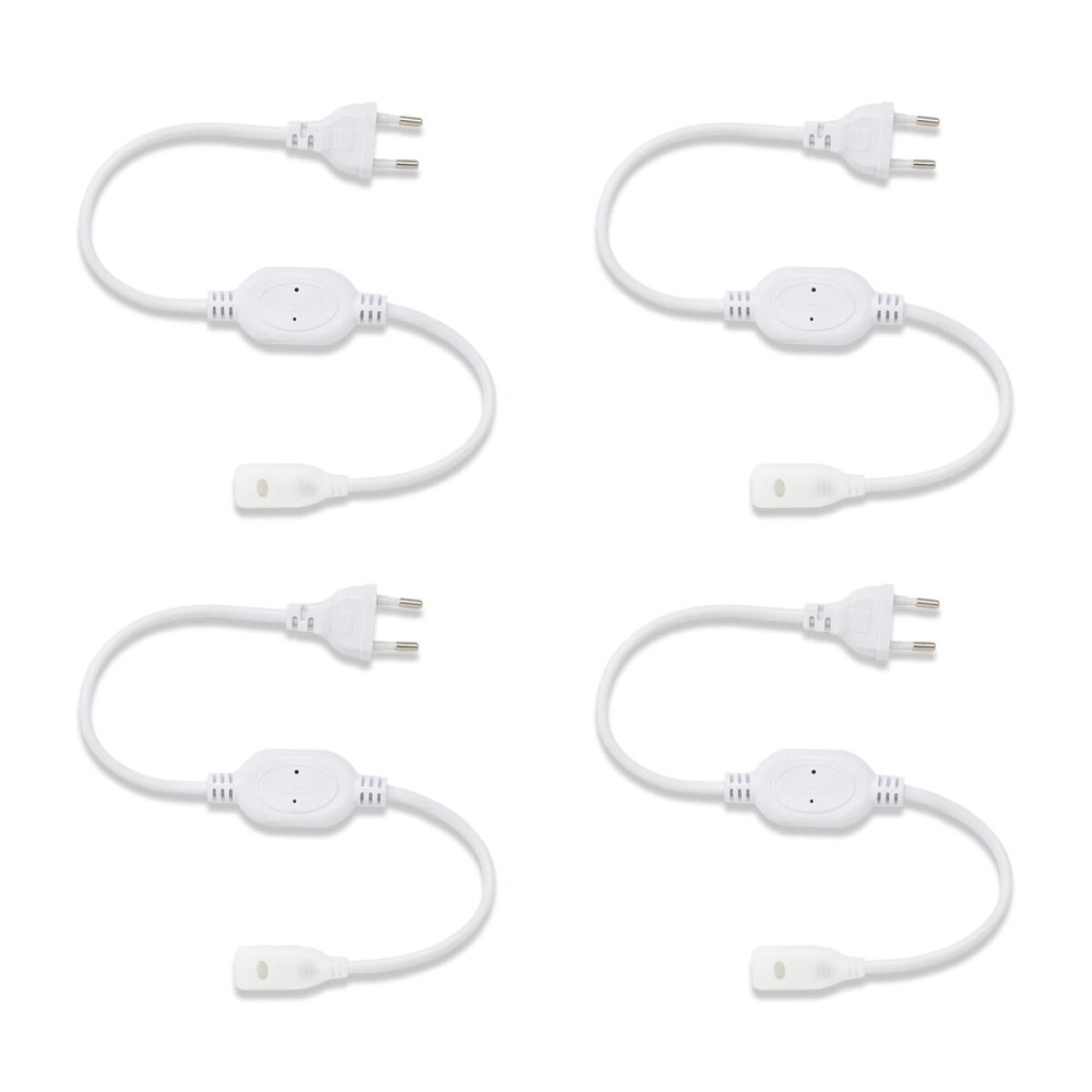 Murphy 220V AC PIN Connector/Adaptor/Cable for LED (SMD 2835-120 LED/Mtr.) Rope Light (Pack of 4)