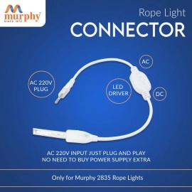 Murphy 220V AC PIN Connector/Adaptor/Cable for LED (SMD 2835-120 LED/Mtr.) Rope Light (Pack of 4)
