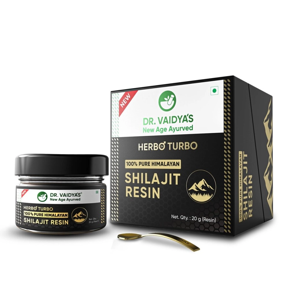 DR. VAIDYA\'S new age ayurveda Herbo24Turbo Shilajit Resin - 20 g | 100% Pure Himalayan | >75% Fulvic Acid & 80+ Trace Elements | Lab Tested