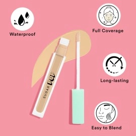 SUGAR POP Full Coverage Concealer Cream For All Skin Types 03 Peanut For Medium To Dusky Skin Tone | Waterproof | Easy To Blend | Rich Matte Finish | 4 Ml, Pack Of 1