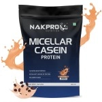 NAKPRO 100% Micellar Casein Protein Supplement |24g Protein, 9.5g EAAs, 4.63g BCAAs| Slow Absorbing Micellar Casein Protein Powder (Coffee, 1 Kg)
