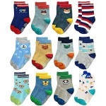 FOOTPRINTS Organic Cotton Anti-Skid Socks, P6 BOY, 3 Years-5 Years