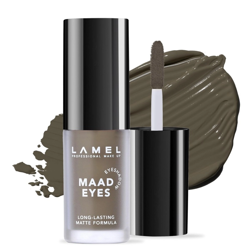 Lamel Matte Liquid Eyeshadow - Long Lasting Waterproof Eye Tint - Quick-Drying, Hypoallergenic Eye Makeup - Creamy & Smooth Formula - Gray Matte Cream Eyeshadow - Maad Eyes, 403, 5.2ml / 0.17oz