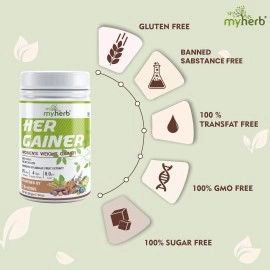MYHERB Womens Weight Gainer,Her Gainer With 16 Herbs,4 High Qaulity Protien,For Weight Gainer With Mass Gainer And Muscle Growth For Women Chocolate Flavour (500 Gm)