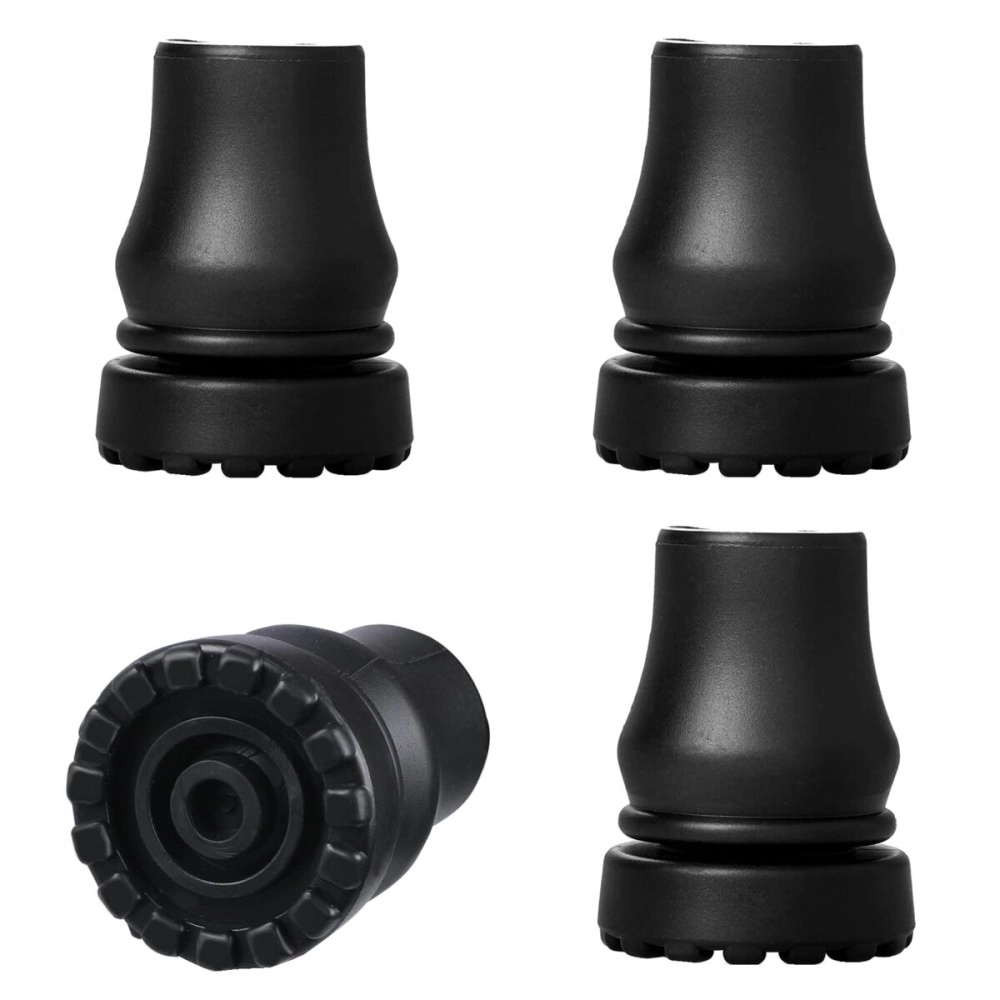 Sliverdew 4Pcs Cane Tips 3/4 Inch Heavy Duty Rubber Cane Tips, Anti Slip TPR Replacement Rubber Tips for Canes, Walking Sticks, Hiking Stick, Seniors Crutches