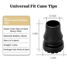 Sliverdew 4Pcs Cane Tips 3/4 Inch Heavy Duty Rubber Cane Tips, Anti Slip TPR Replacement Rubber Tips for Canes, Walking Sticks, Hiking Stick, Seniors Crutches