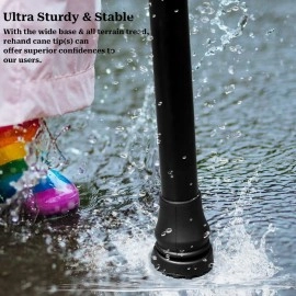 Sliverdew 4Pcs Cane Tips 3/4 Inch Heavy Duty Rubber Cane Tips, Anti Slip TPR Replacement Rubber Tips for Canes, Walking Sticks, Hiking Stick, Seniors Crutches