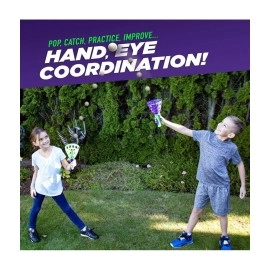 Storio Click and Catch Twin Ball Launcher Game with 3 Balls Indoor Outdoor Toy Set, Pop & Catch Ball Play Fun Boys & Girls