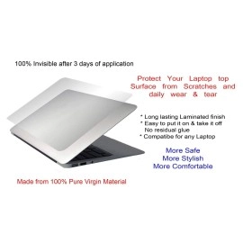 Saco Vinyl Laptop Skins for 15.6 Inch Compatible for HP Pavilion 15-cs Series, HP 15s 15s-du, 15s-ey, 15s-gr Series Sticker for 15.6 Inch Laptop(Top Guard) - Transparent