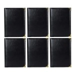 FUTURE X A5 Bill Folder for Restaurant and Hotel with Card and Receipt Holder, Business File Folder, Document Holder, Portfolio/Organizer/Planner (Pack of 6)_A, Black