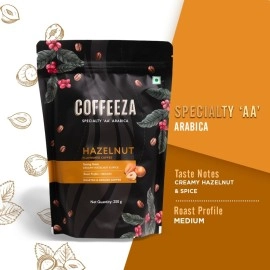 COFFEEZA Ground Coffee - Fine Grind - Hazelnut Flavored - 250g - Medium Roast 100% Arabica Ground Coffee Powder
