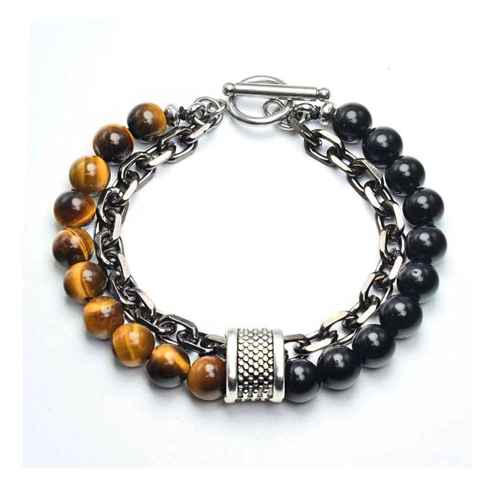 Fashion Frill Stylish Boys Bracelet Stainless Steel Beads Silver Chain Bracelet For Men Boys Mens Jewellery Bracelets Mens Accessories, One Size, Stainless Steel, No Gemstone