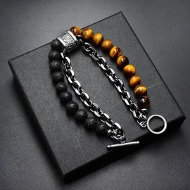 Fashion Frill Stylish Boys Bracelet Stainless Steel Beads Silver Chain Bracelet For Men Boys Mens Jewellery Bracelets Mens Accessories, One Size, Stainless Steel, No Gemstone