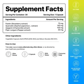 Decode Age Senolytic Activator SeneVit Blend of Fisetin, Apigenin For Immune Support | Healthy Ageing | Anti-Inflammatory | Cellular Health | Skin Health| Joint Health (30 Vegan Capsules)