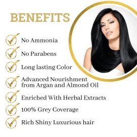 Kokila Hair Color Shampoo for Men & Women | No Ammonia - No Paraben | 10 Pair Free Gloves, Natural Black 400Ml