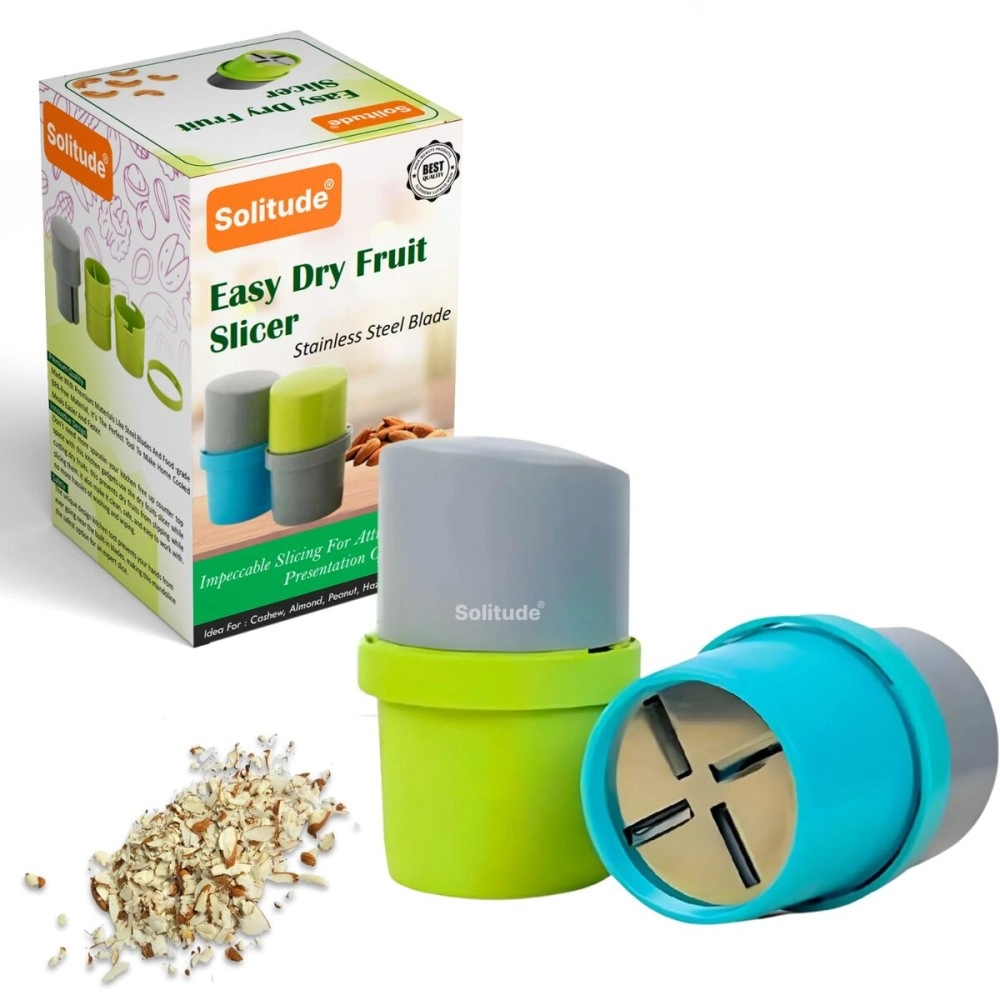 Solitude Dry Fruit Cutter, Slicer, Grinder, Chocolate Cutter and Butter Slicer with 3 in 1 Blade for Almonds, Cashews etc (Stainless Steel)