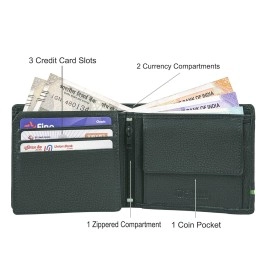 URBAN FOREST Stag Green/Light Green Leather Wallet for Men