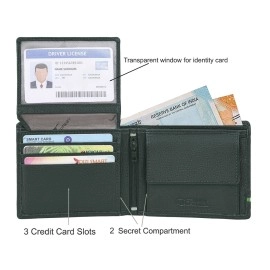 URBAN FOREST Stag Green/Light Green Leather Wallet for Men