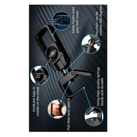 GREENWORLD Stainless Steel Black Color Fob Key Heavy Duty Keychain Suitable For Creata/Verna/Venue/I10/I20/And All Hyuan-Dai Model Car (Black)