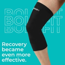 Boldfit Gym Knee Cap - Knee Support & Pain Relief Brace for Men & Women | Compression Sleeve for Joint Stability & Injury Prevention | Ideal for Workouts, Running & Arthritis - Size L