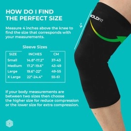 Boldfit Gym Knee Cap - Knee Support & Pain Relief Brace for Men & Women | Compression Sleeve for Joint Stability & Injury Prevention | Ideal for Workouts, Running & Arthritis - Size L