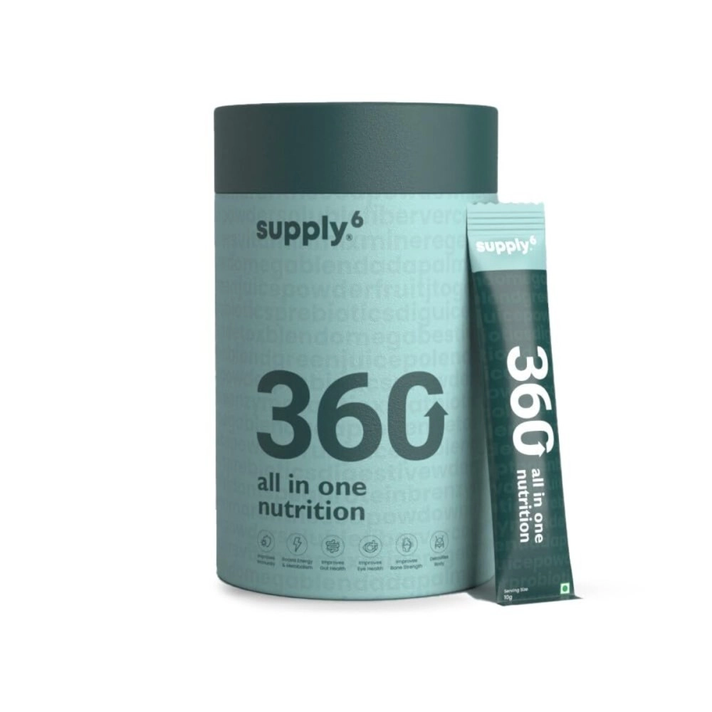 Supply6 360 Ultimate Health Powder for Women and Men | Comprehensive Daily Supplement with 63+ Vitamins, Minerals, Probiotics, and Superfoods | Supports Gut Health, Energy, Immunity