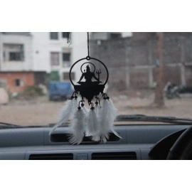 MH VILLA Lord Shiva Car Hanging Car Rear View Mirror Decor Ornament Accessories Good Luck Dream Catcher Positive Vibes Balcony, Gift, Car, Wind Chimes, Room (Shiva) 1 Pcs