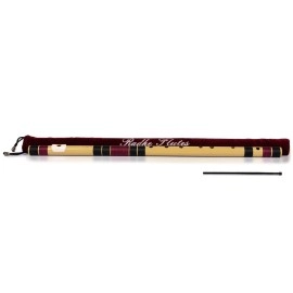 Radhe Flutes | G Natural Right Handed Base Bansuri | Black & Maroon | Tuned With Tanpura A=440Hz | PVC Flute + Velvet Cover + Hindi & English Flute Lessons