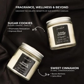 Aromahpure Scented Candles (55 Hrs) 100% Soy Wax, Handcrafted | Smoke-Free | Sweet Cinnamon- Floral, Cinnamon & Woody, Sugar Cookies- Sugary, Caramel & Vanilla Fragrance