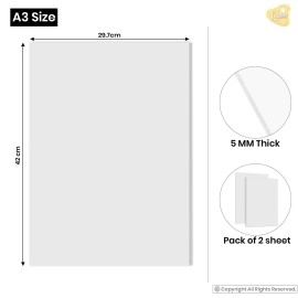 Lakeer A3 PVC Board/White Craft Foam Board (Pack of 2) 5mm Thick Acid Free Lightweight for Model Making, Art & Craft Projects, Signboard, Reflector for Photography, Etc