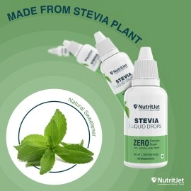 NutritJet Stevia Liquid Drops Natural - Zero Calories & Zero Carbs, Sugar Substitute Great for Weight Control - 30ml