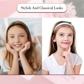 HAPPYMATES 3 Pack White/Red/Black Plastic Headbands, 1 Wide Teeth Plain Headbands DIY Hair Bands Headbands for Girls Women