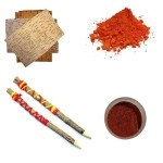 Shrichand Bhojpatra(Pack of 10)(6.5*8inch) with anar kalam, astgandh, Sandalwood powder for pooja, Bhoj patra For Yantra Writing Pooja Samagri, Betula utilis bark, Original bhoj patra sheets tree bark
