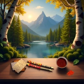 Shrichand Bhojpatra(Pack of 10)(6.5*8inch) with anar kalam, astgandh, Sandalwood powder for pooja, Bhoj patra For Yantra Writing Pooja Samagri, Betula utilis bark, Original bhoj patra sheets tree bark