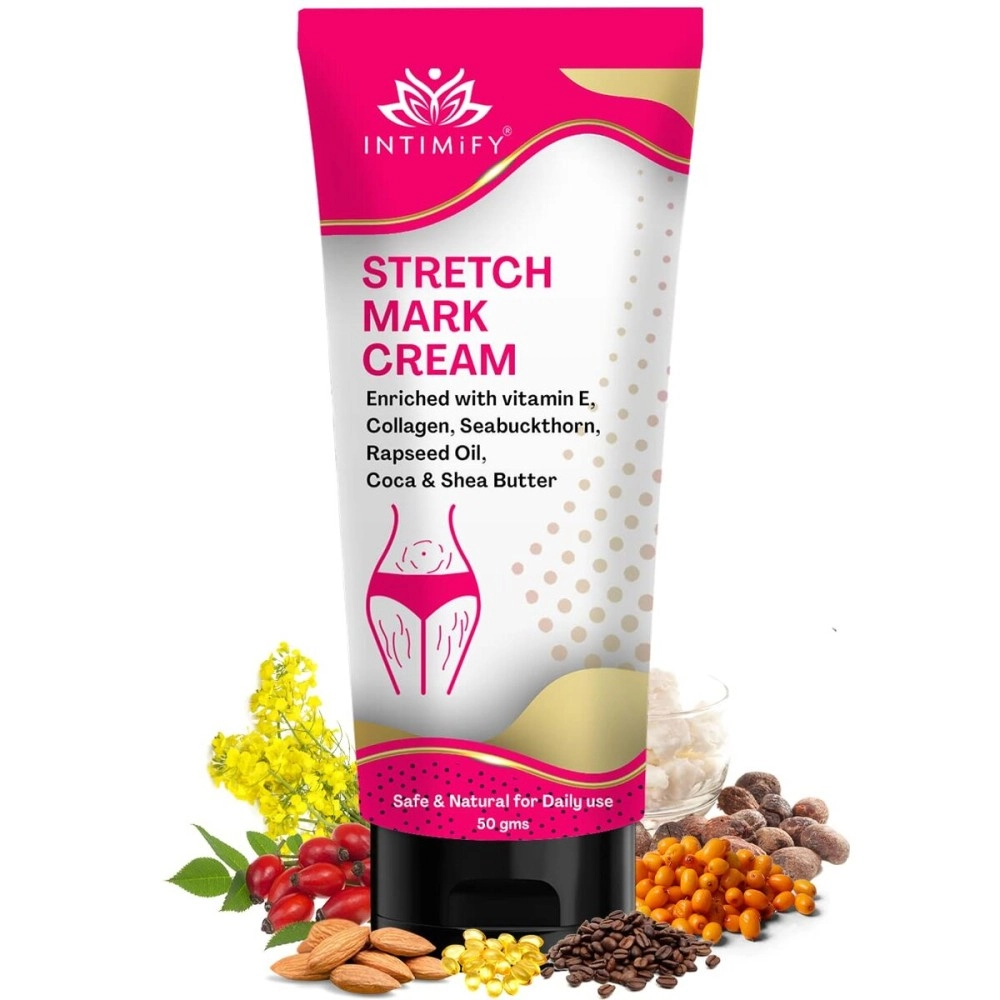 INTIMIFY Stretch Mark Removal Cream For Women, Stretch Mark Cream For Pregnancy, Stretch Mark Cream During Pregnancy, Stretch Mark Removal Ceam After Pregnancy 50g (Pack of 1)