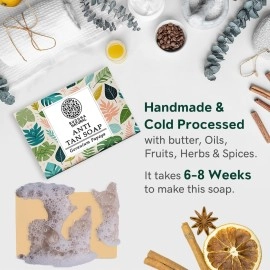 Buddha Natural Tan Removal Natural Soap - 100% Ayush Certified - Cold Pressed Handmade Luxury Butter Soap - Reduce Sun Tanning, DeTan Face & Body - 100 Gms