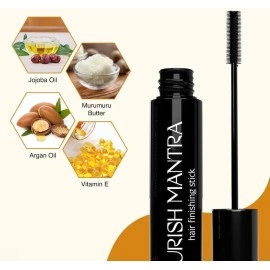 NOURISH MANTRA Hair Finishing Stick | Your Go-To Hair Fixer | Non-Greasy and Non-Sticky | Does not Leaves A White Cast | A Must-Have Hair Accessory | For Men & Women 12 ml (Pack of 1) Black