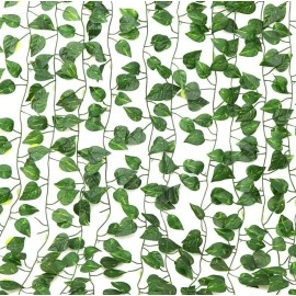 VRB Dec (Pack of 6 Fake Vines Fake Ivy Leaves Artificial Ivy, Ivy Garland Greenery Vines for Bedroom Decor Aesthetic Silk Ivy Vines for Room Wall Home (Money Creeper (Pack of 6))