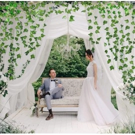 VRB Dec (Pack of 6 Fake Vines Fake Ivy Leaves Artificial Ivy, Ivy Garland Greenery Vines for Bedroom Decor Aesthetic Silk Ivy Vines for Room Wall Home (Money Creeper (Pack of 6))