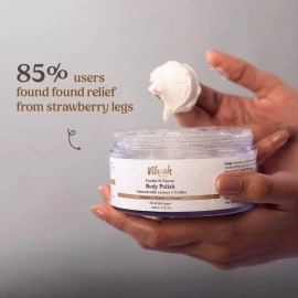 Vilvah Store Cookie N Cream Body Polish | Exfoliating Coffee Body Scrub | Moisturizing Shea Butter & Almond Milk Extract | Moisturizes & Brightens Skin | Sulphate Free | for Men & Women | 200gm