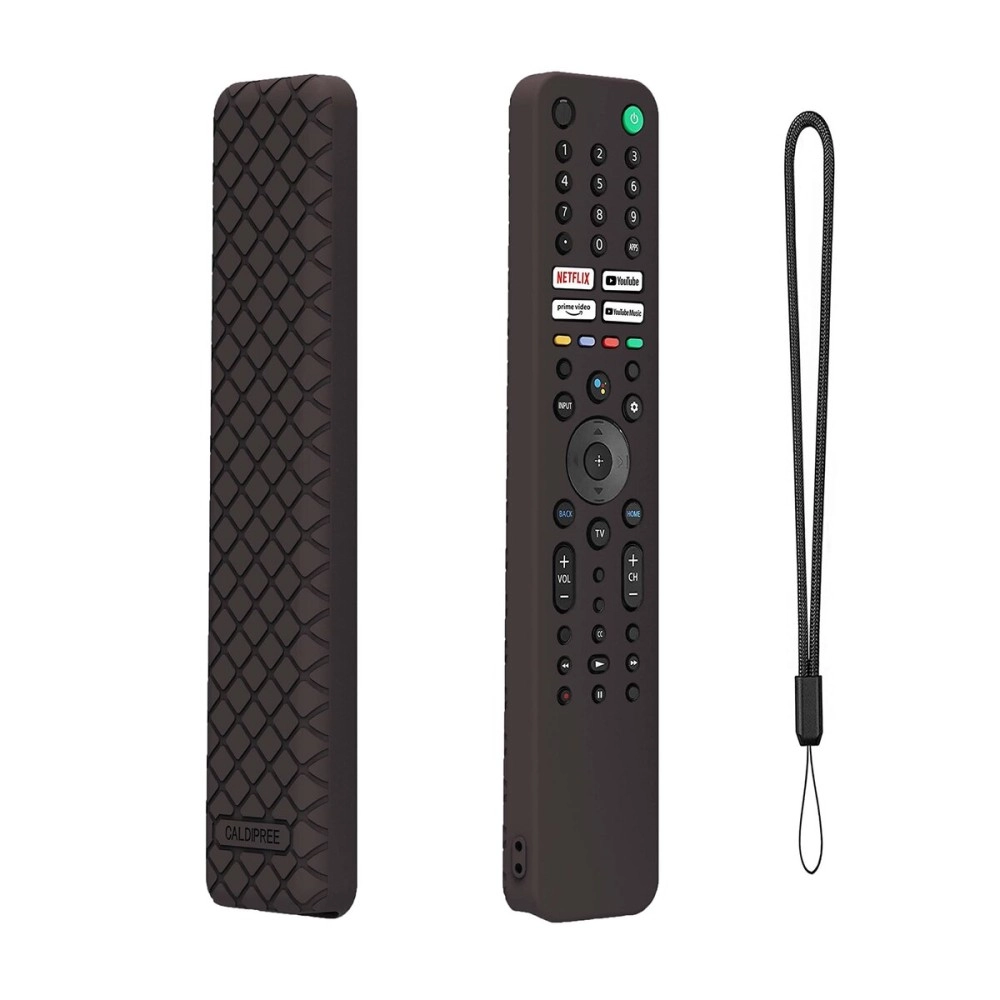 Caldipree Silicone Remote Cover Case Pouch Compatible for RMF-TX520P Remote Case for Sony Smart Tv Voice Remote with Remote Loop (Black)