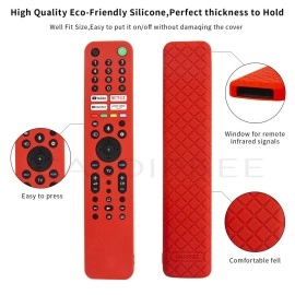 Caldipree Silicone Remote Cover Case Pouch Compatible for RMF-TX520P Remote Case for Sony Smart Tv Voice Remote with Remote Loop (Black)