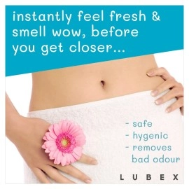 LUBex Safe Feminine cleansing wipes Pre/Post intimacy cleaning made with natural Aloe Vera, Tea Tree & Vitamin E - 25 count (individual pack)