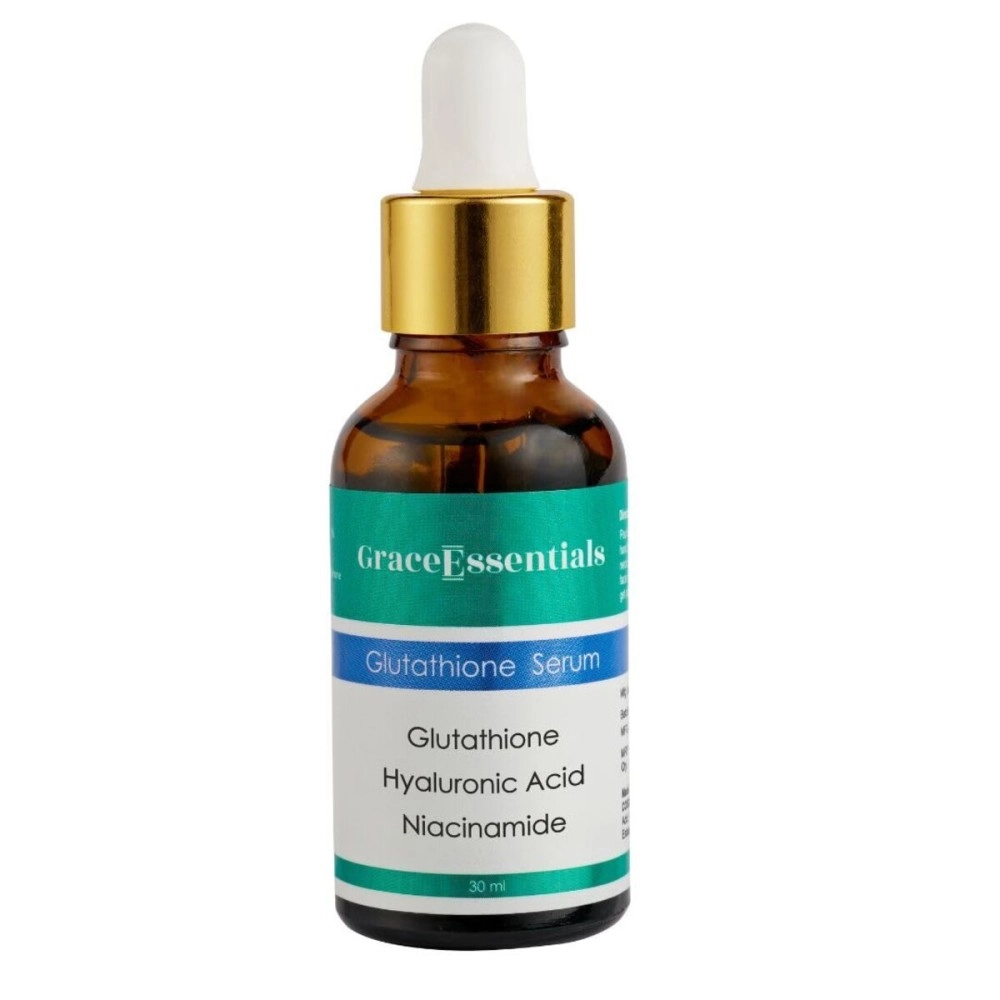 Grace Essentials 10% Glutathione face serum with Niacinamide, Hyaluronic Acid and Vitamin C for Glowing Skin | Effective for Pore Minimizing | Hydrates and Repairs Skin | For Men and Women 30ml