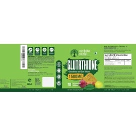 Vruksha Vitals Glutathione 1500 mg - 70 Tablets with Vitamin C and Milk Thistle, Amla & Grapeseed Extracts (Plant based Capsules Supplement)