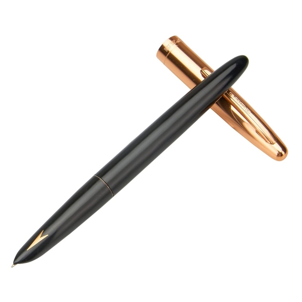 GOLD LEAF Hero Pen 329 Model Original Fountain Ink Pen Iridium Nib Gold Cap Black Fountain Pen