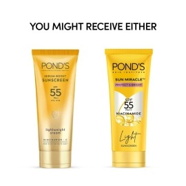 POND\'s Serum Boost Sunscreen For All Skin Types Prevent And Fade Dark Patches With The Power Of Spf 55 And Niacinamide-C Serum 100G, Pack Of 1