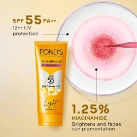 POND\'s Serum Boost Sunscreen For All Skin Types Prevent And Fade Dark Patches With The Power Of Spf 55 And Niacinamide-C Serum 100G, Pack Of 1