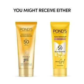 POND\'s Serum Boost Sunscreen For All Skin Types Prevent And Fade Dark Patches With The Power Of Spf 50 And Niacinamide-C Serum 50G, Pack Of 1